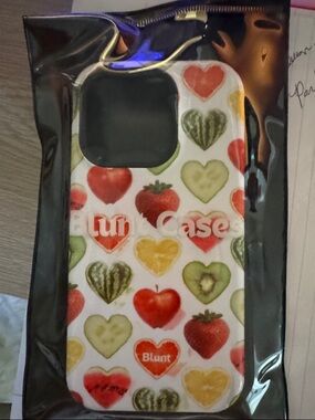 Heart Fruit Pattern Phone Case - White with Red & Green (blunt cases)
